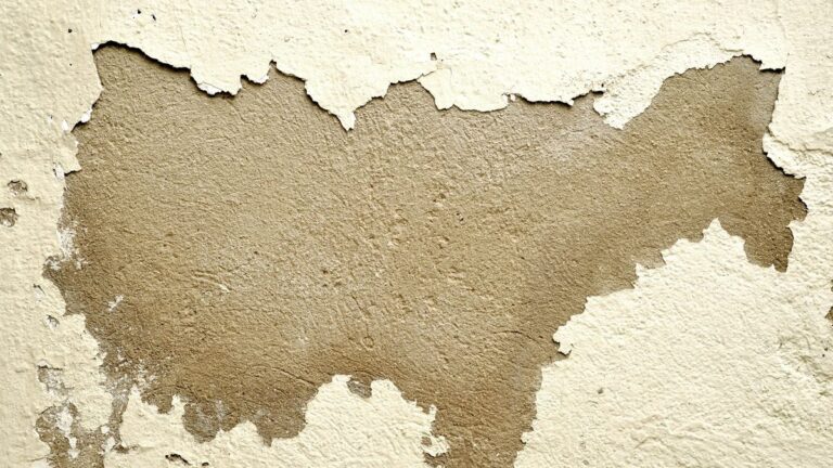 Microfissure visible sur un plafond intérieur en plâtre